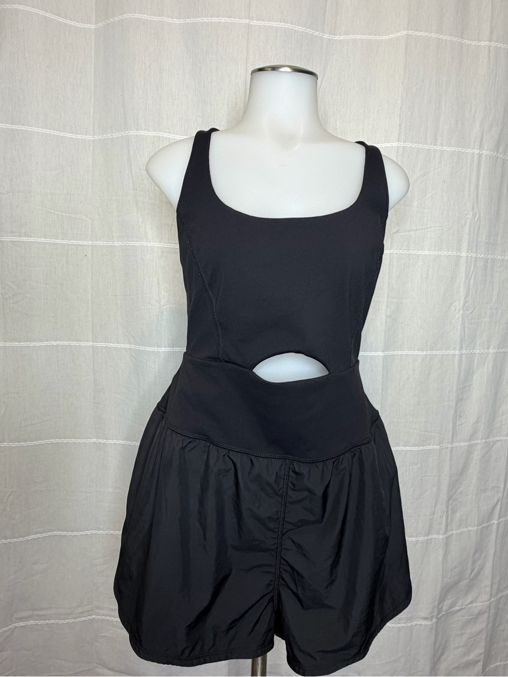 FP Movement by Free People Black Sleeveless Mini Dress with Front Cutout